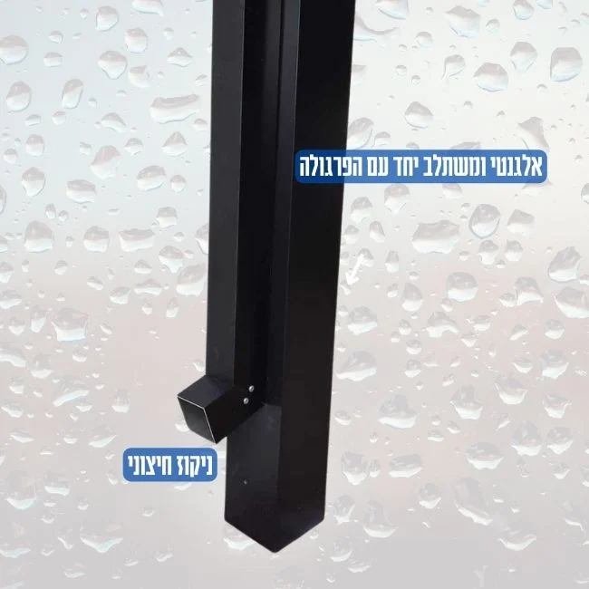 פרגולה עם מרזב נסתר | פרגולה אלומיניום עם הכנה למרזב